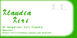 klaudia kiri business card